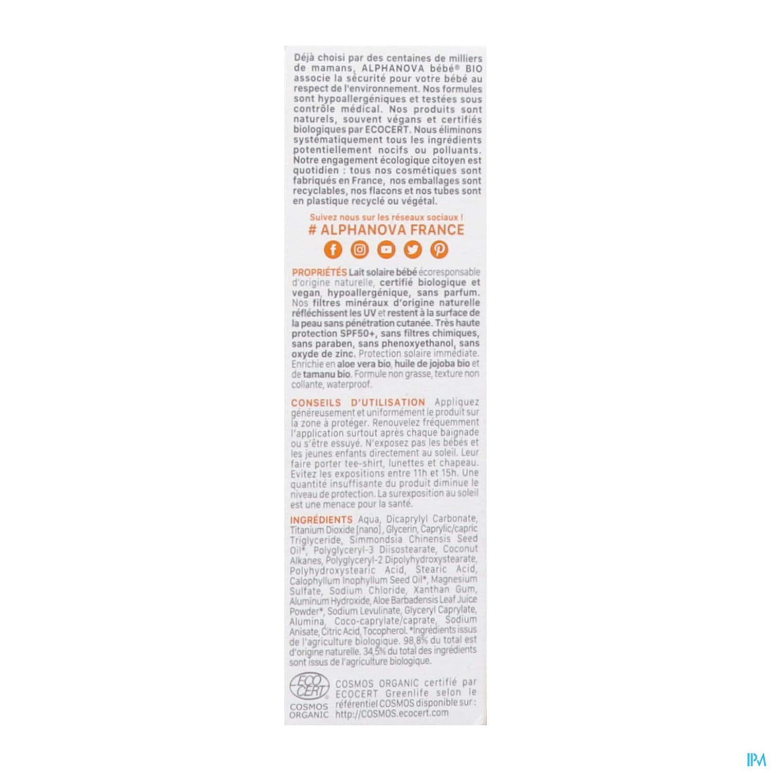 ALPHANOVA BB SOLAIR SPF50+ 50G