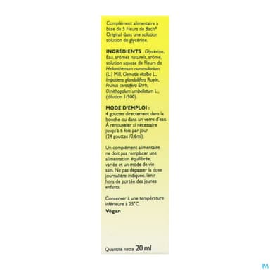 Rescue Bach Compte Gouttes Gout Pomme Menthe 20ml