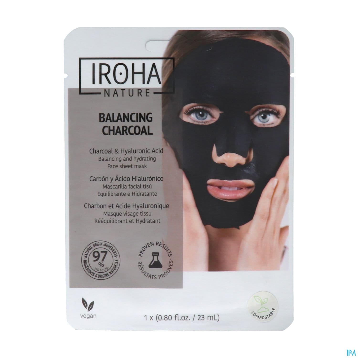 Iroha Collection Detox Masque Tissus Biodegradable Charbon + Ha