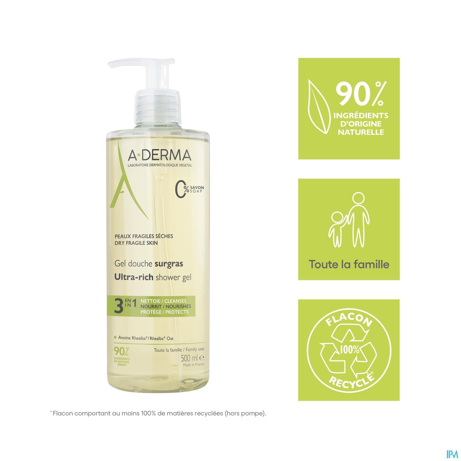 A-DERMA GEL DCH SURGRAS 500ML