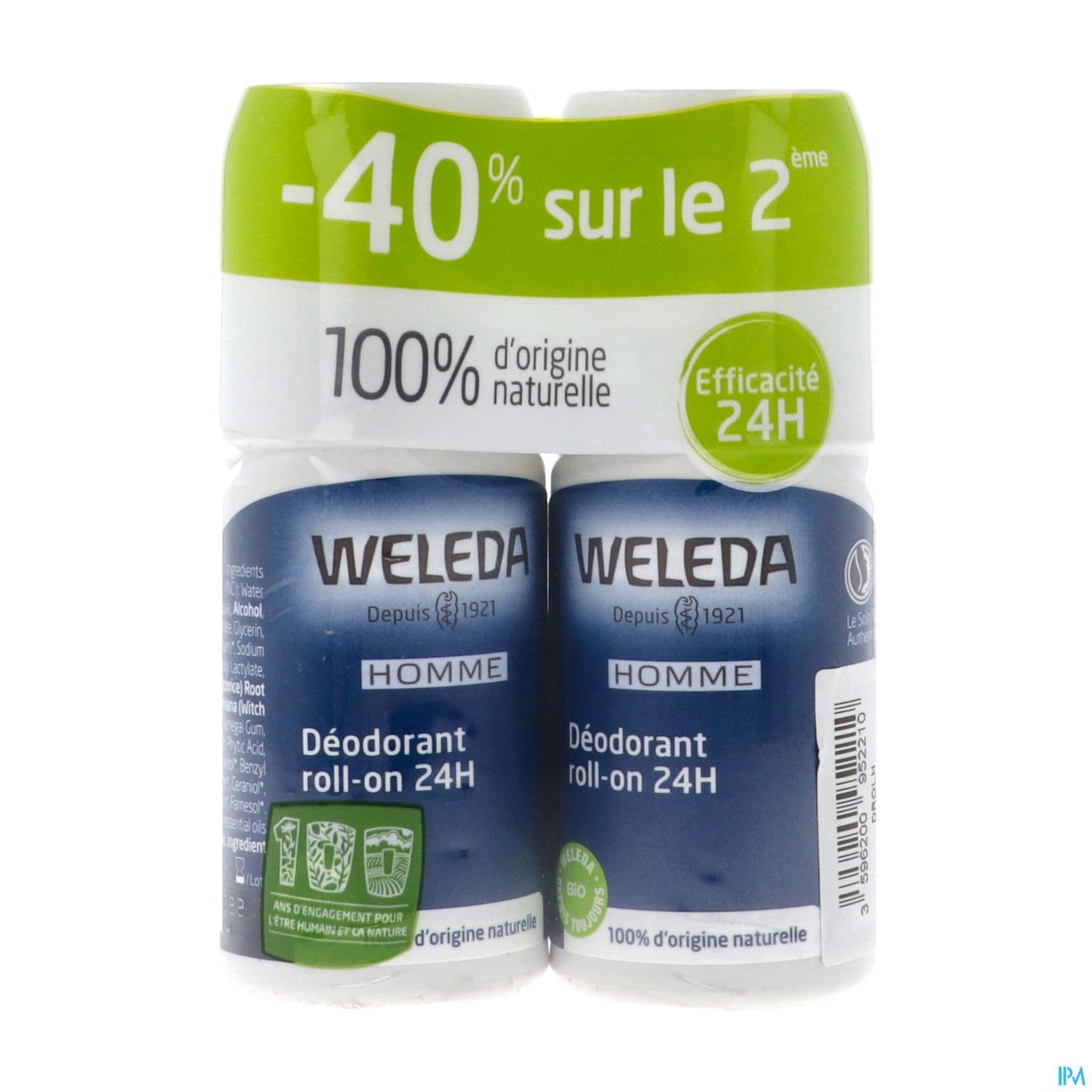 WELEDA HOM DEOD 24H ROLLON 50MLX2