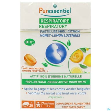 Puressentiel Pastille Respiratoire Gorge Miel Citron 20