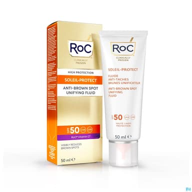 Roc Soleil Protect Visage Fluide Antitaches Brunes Unificateur Spf50+ 50ml
