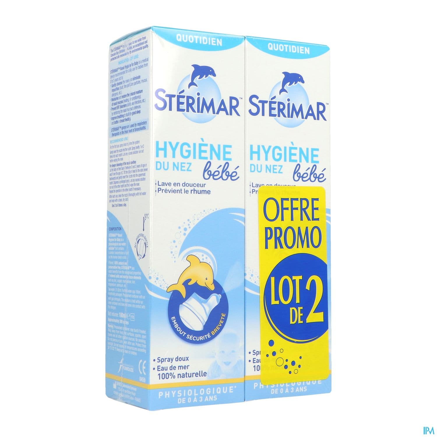 Sterimar Bebe Hygiene Nez Sol Nasale 100ml X2