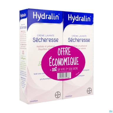 Hydralin Secheresse Creme Lavante 200ml X2 20% Offert Sur Deuxieme Flacon