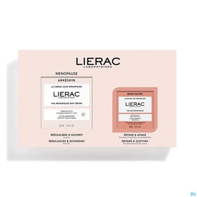 Lierac Arkeskin Coffret Menopause Et Body Nutri La Creme Jour 50ml + Le Baume Sos Reparateur 30ml