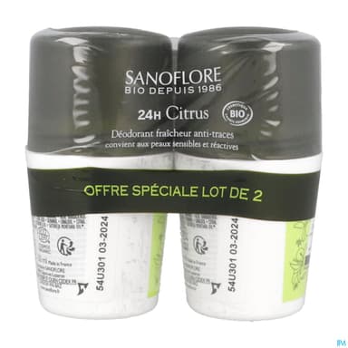 SANOFLORE DEO 24H CITRUS 50MLX2