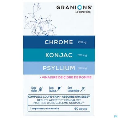 Granions Coupe Faim Konjac Psyllium Chrome Comprime 60
