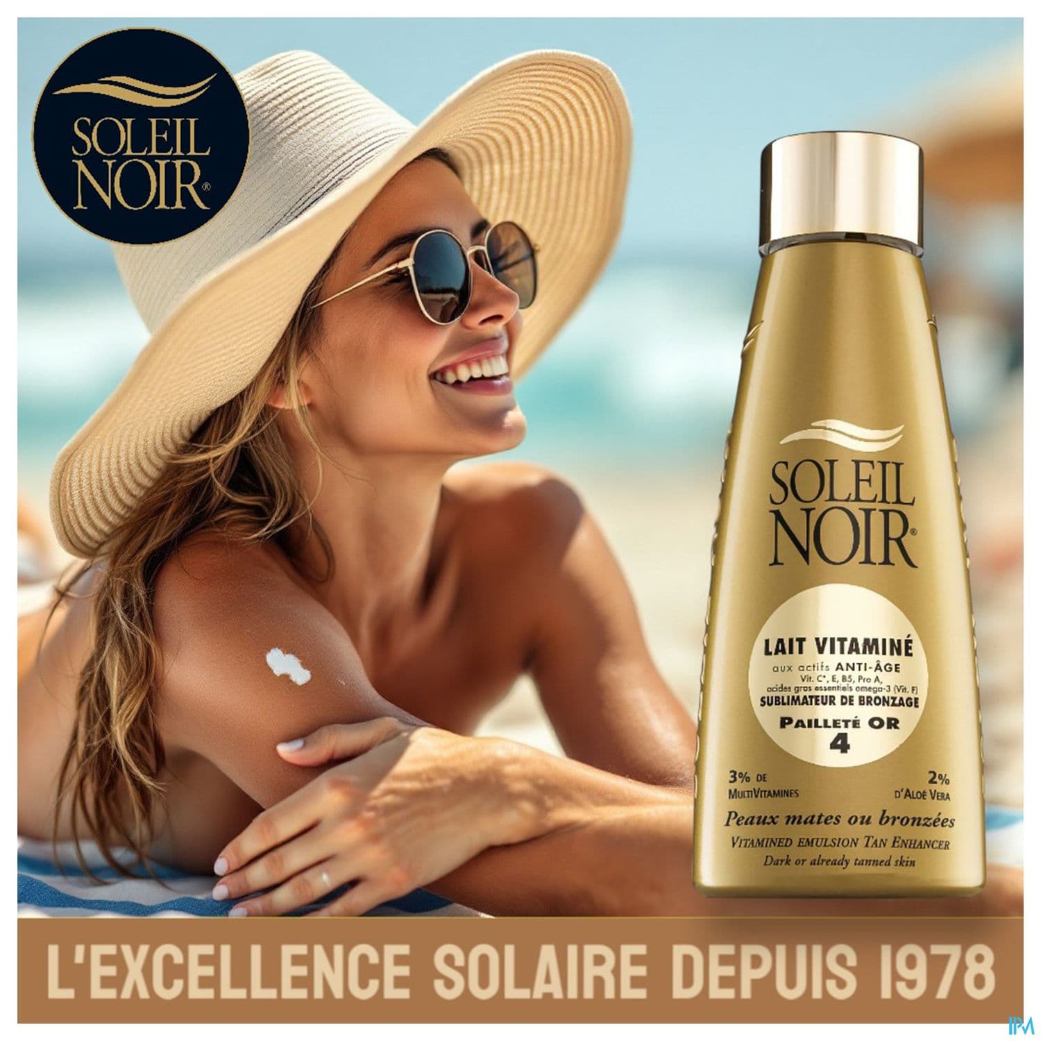 Soleil Noir Lait Vitamine Ip 4 Paillete Or Spray 150ml