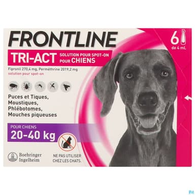 Frontline Tri Act Spot On Chien l Solution X6