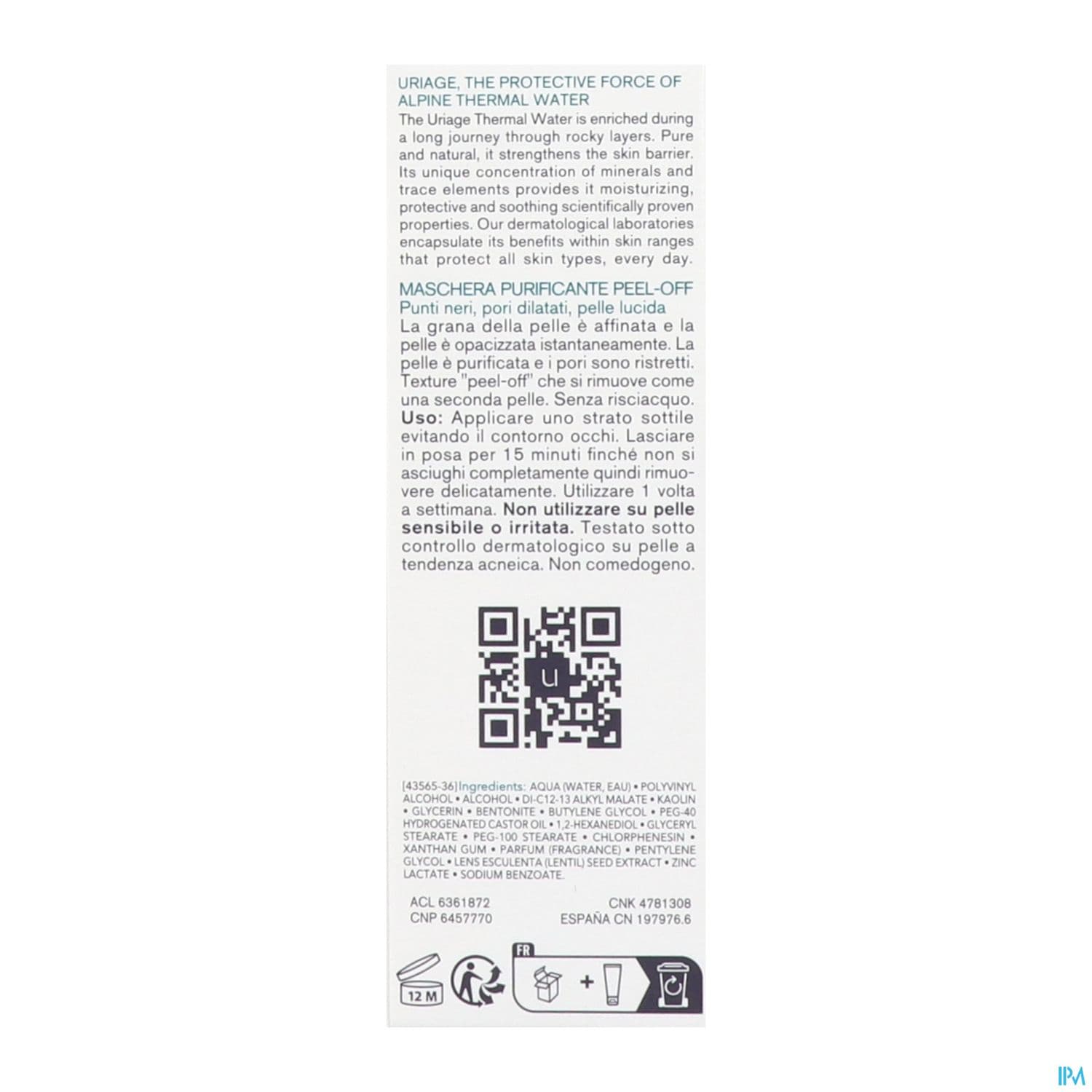 URIAGE HYSEAC MASQUE PEEL-OFF 50ML