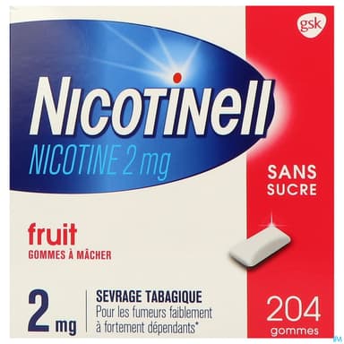 NICOTINELL 2MG GOMME FRUIT S/S204