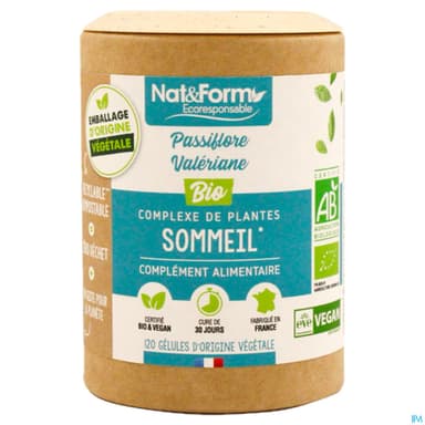 Nat Et Form Ecoresponsable Passiflore Valeriane Bio Gelule Vegetale 120
