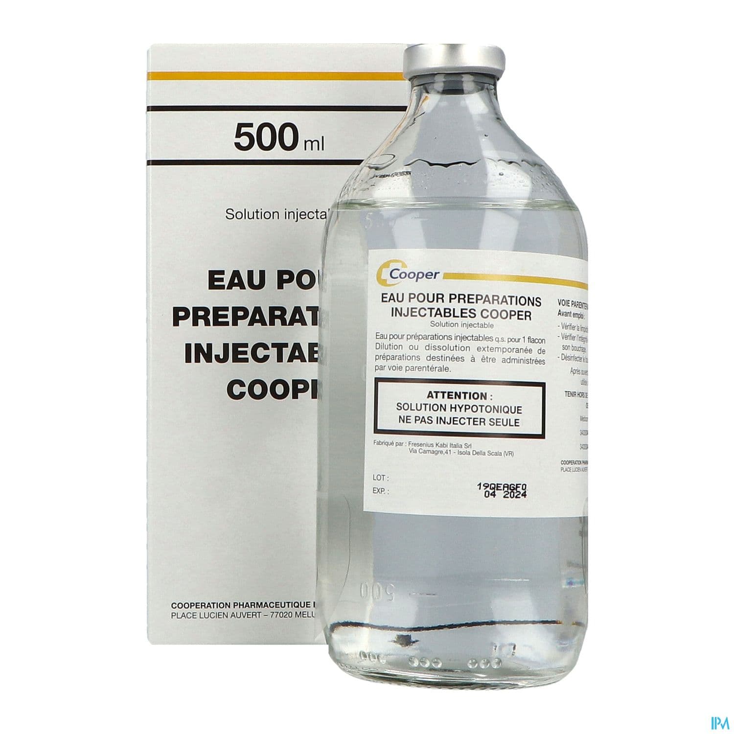 Cooper Eau Ppi Solution Injectable 500ml 1