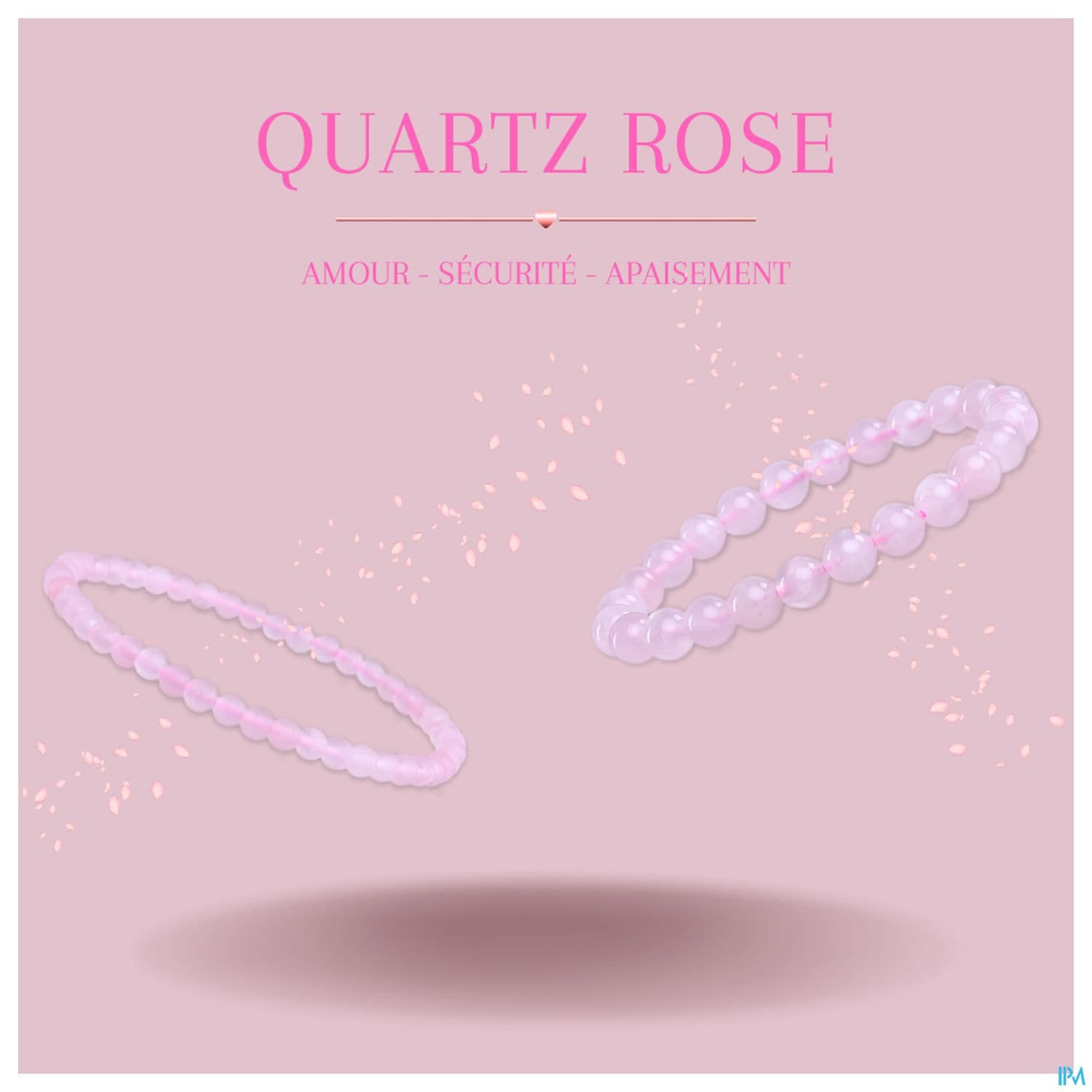 BRACEL LITHOTHERAP QUARTZ ROSE 4MM