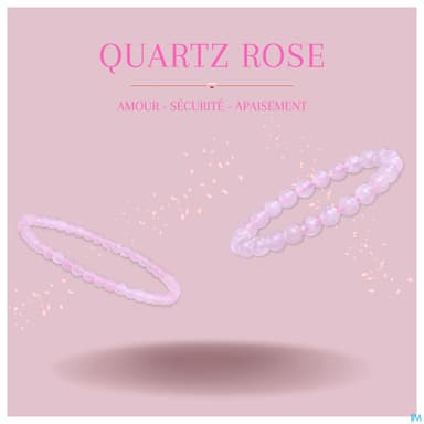 BRACEL LITHOTHERAP QUARTZ ROSE 4MM