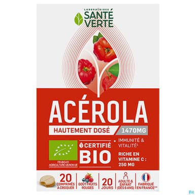 Sante Verte Toniphyt Acerola Bio Comprime 20