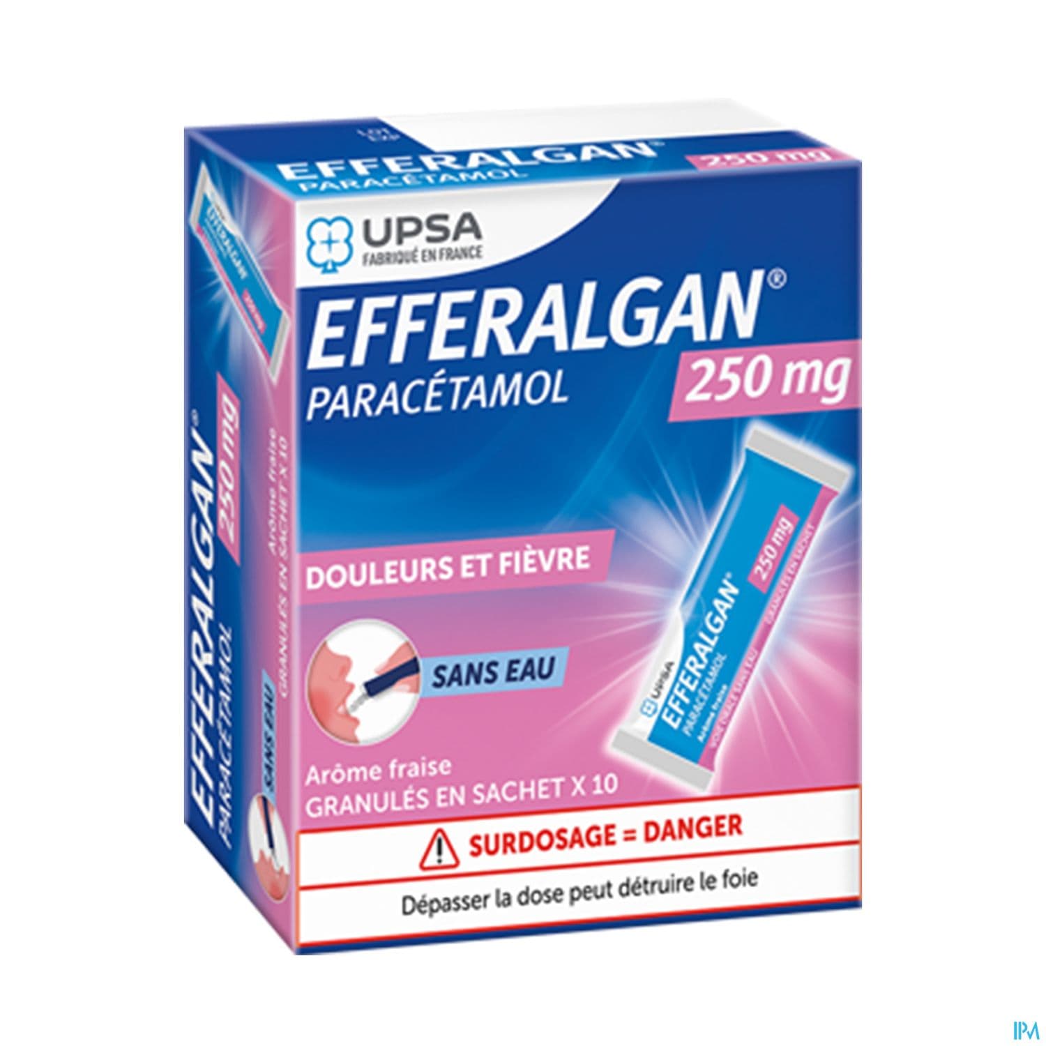 EFFERALGAN FRAISE 250MG SACHET 10