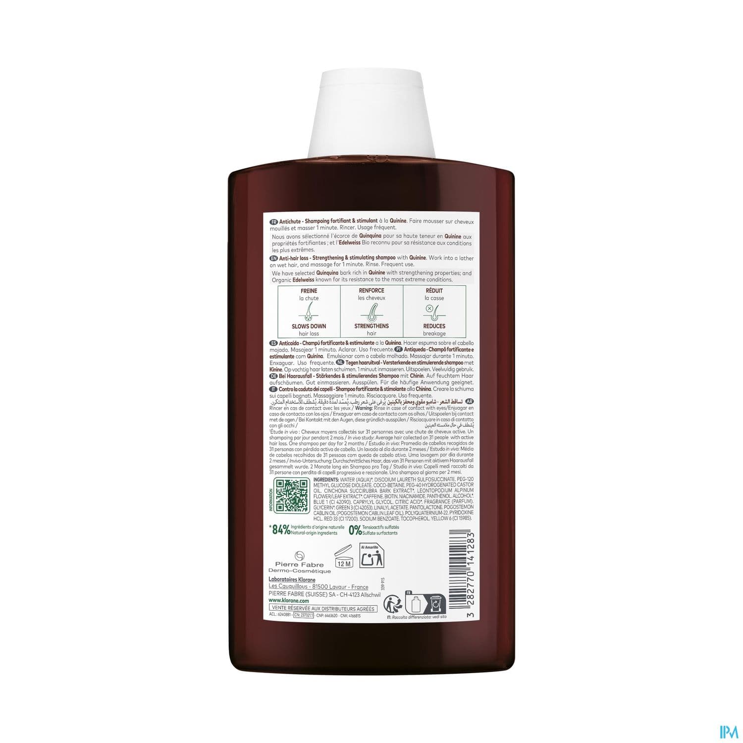 KLORANE SH QUININE EDELWEISS 400ML
