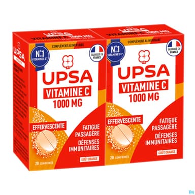 Upsa Vitamine C 1000mg Comprime Effervescent 20 X2