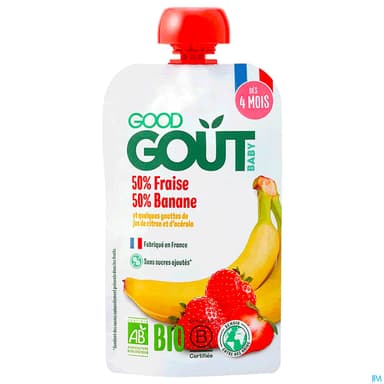 GOODGOUT FRAISE BANANE GOURDE 120G
