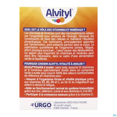Alvityl Vitalite A Avaler Comprime 40
