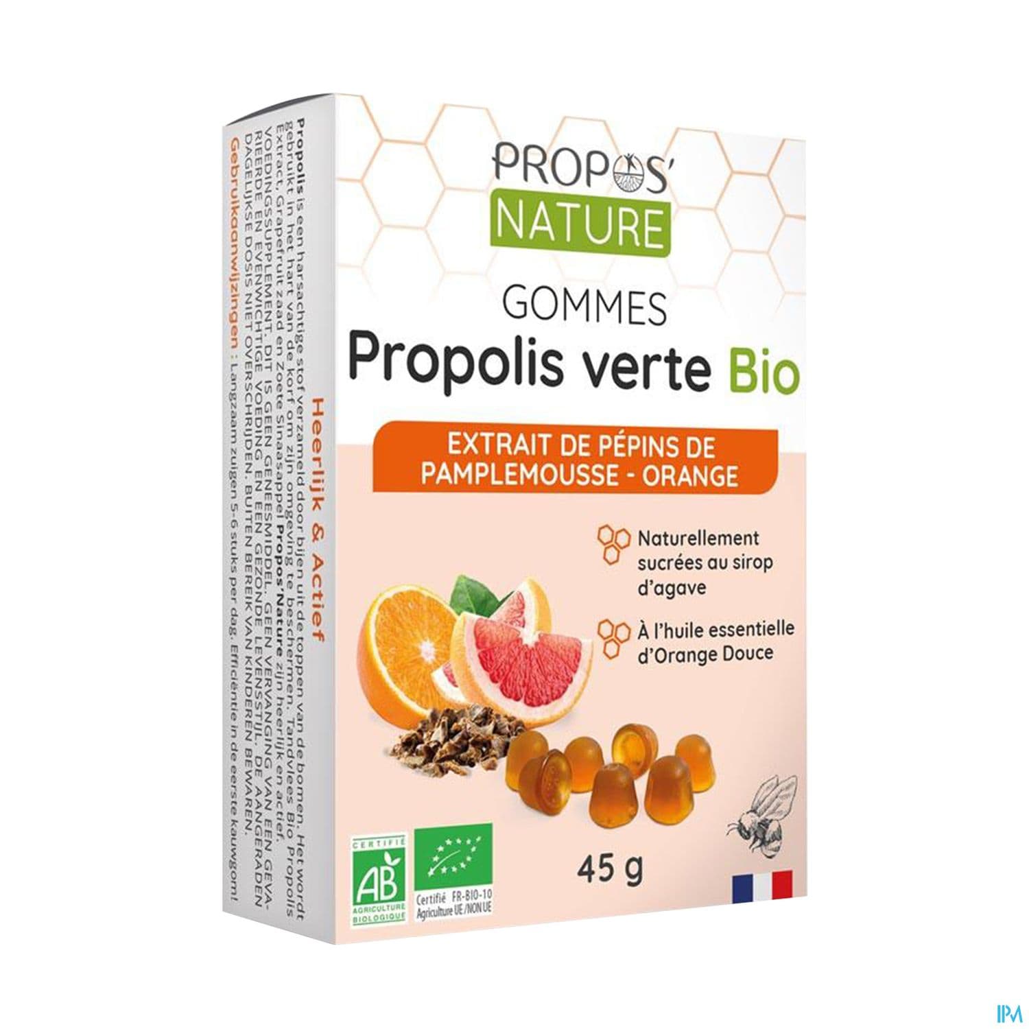 Propos Nature Gommes Propolis Bio Pamplemousse Orange 45g — Pharmacie du Maillon