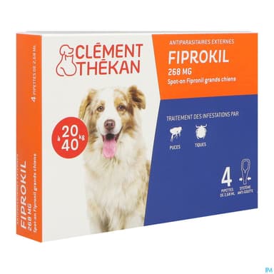 Clement Thekan Fiprokil Spot On Chien 20/40kg X4