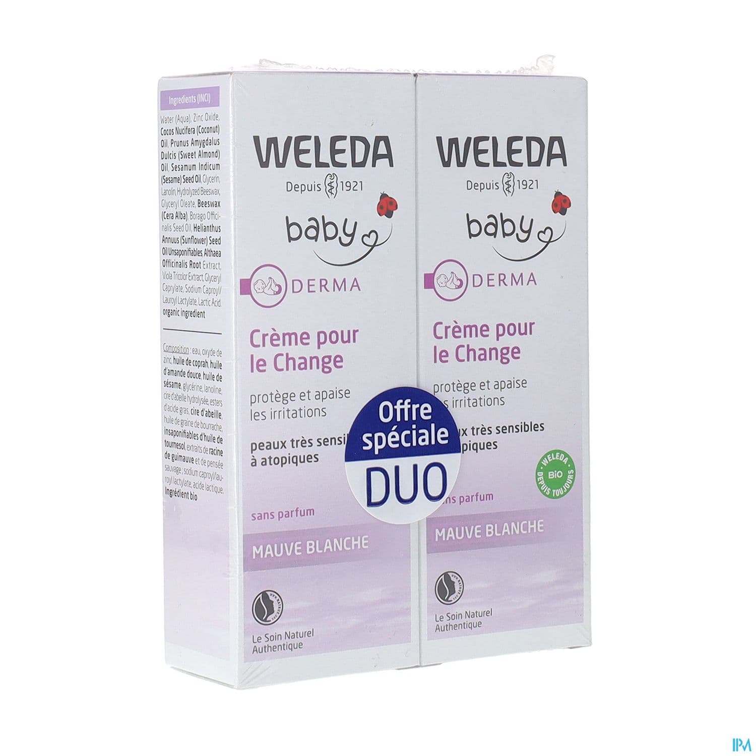 Weleda Mauve Blanche Bebe Creme Pour Le Change 50ml X2