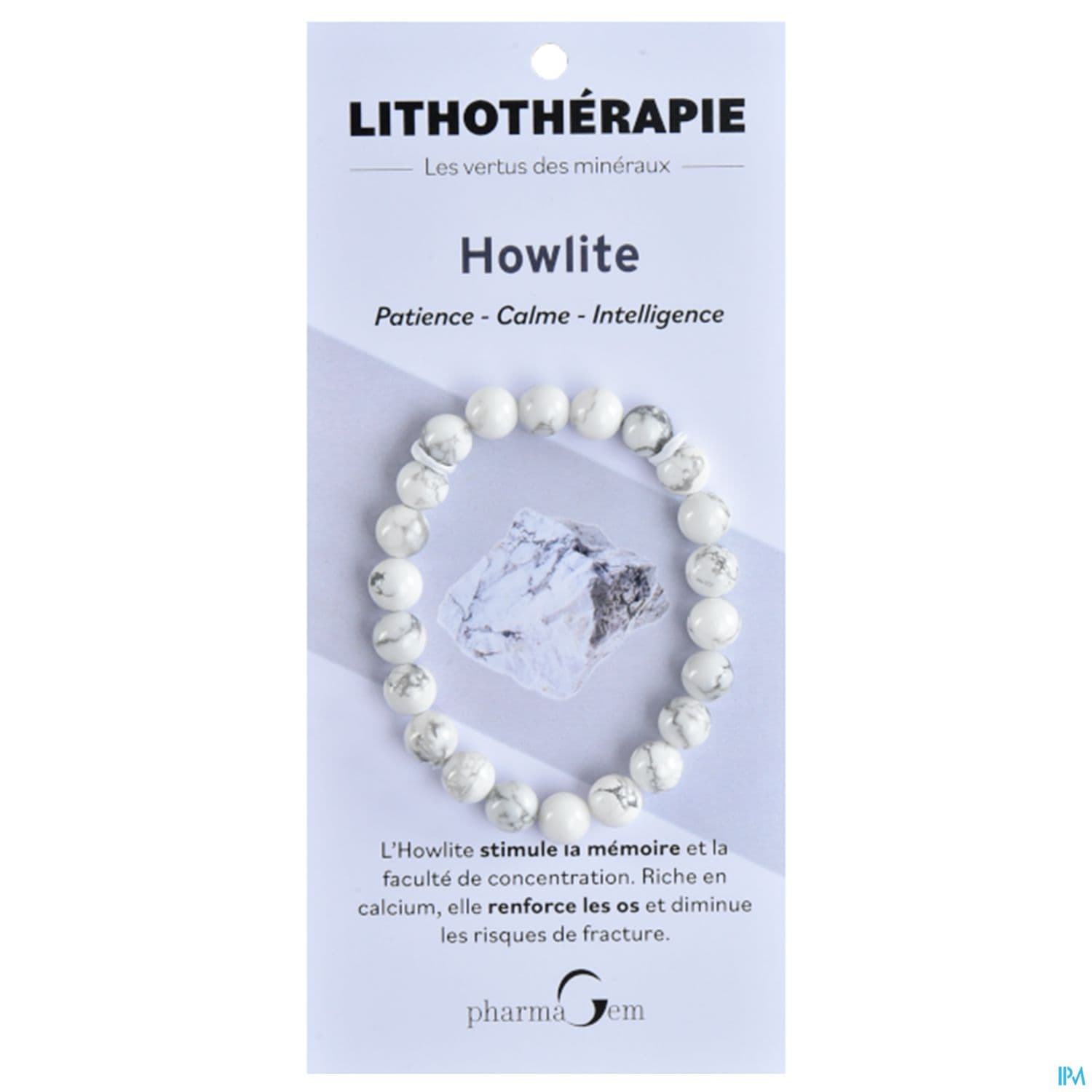 Pharmagem Bracelet Lithotherapie Howlite 8mm