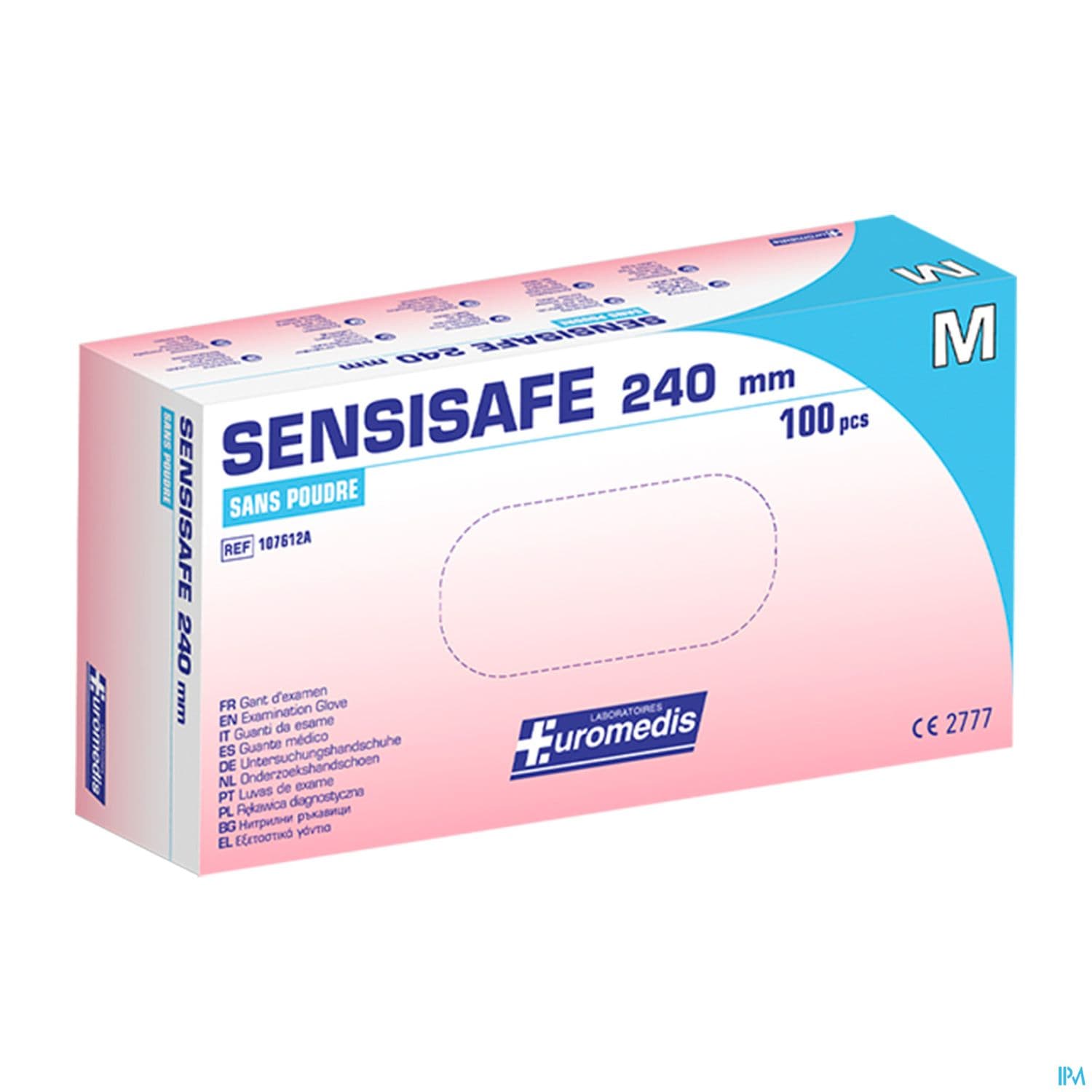 Euromedis Gant Examen Sensisafe Sans Latex Sans Poudre T7/8 100
