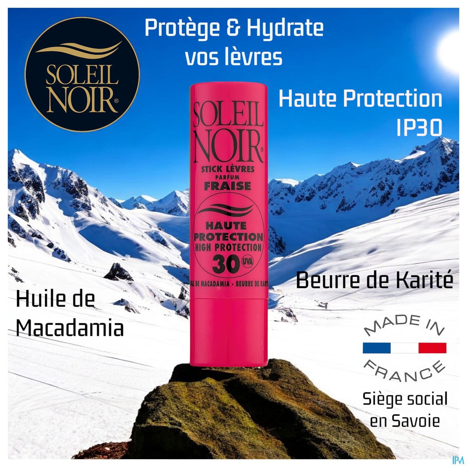 Soleil Noir Stick Levres Fraise Ip 30 4g