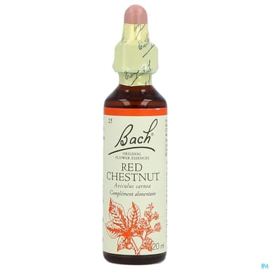 Fleurs De Bach Original 25 Red Chestnut Compte Gouttes 20ml