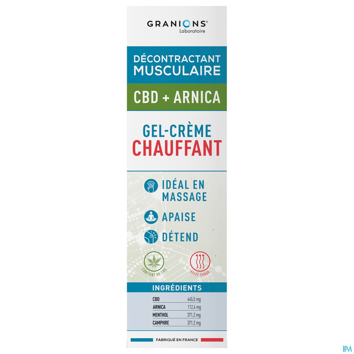 Granions Decontractant Musculaire Gel Creme Chauffant Cbd + Arnica 75ml