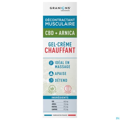 Granions Decontractant Musculaire Gel Creme Chauffant Cbd + Arnica 75ml