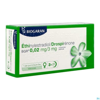 Ethinylestradiol Drospirenone Bgr 0mg02/3mg Comprime Pellicule 21 X3
