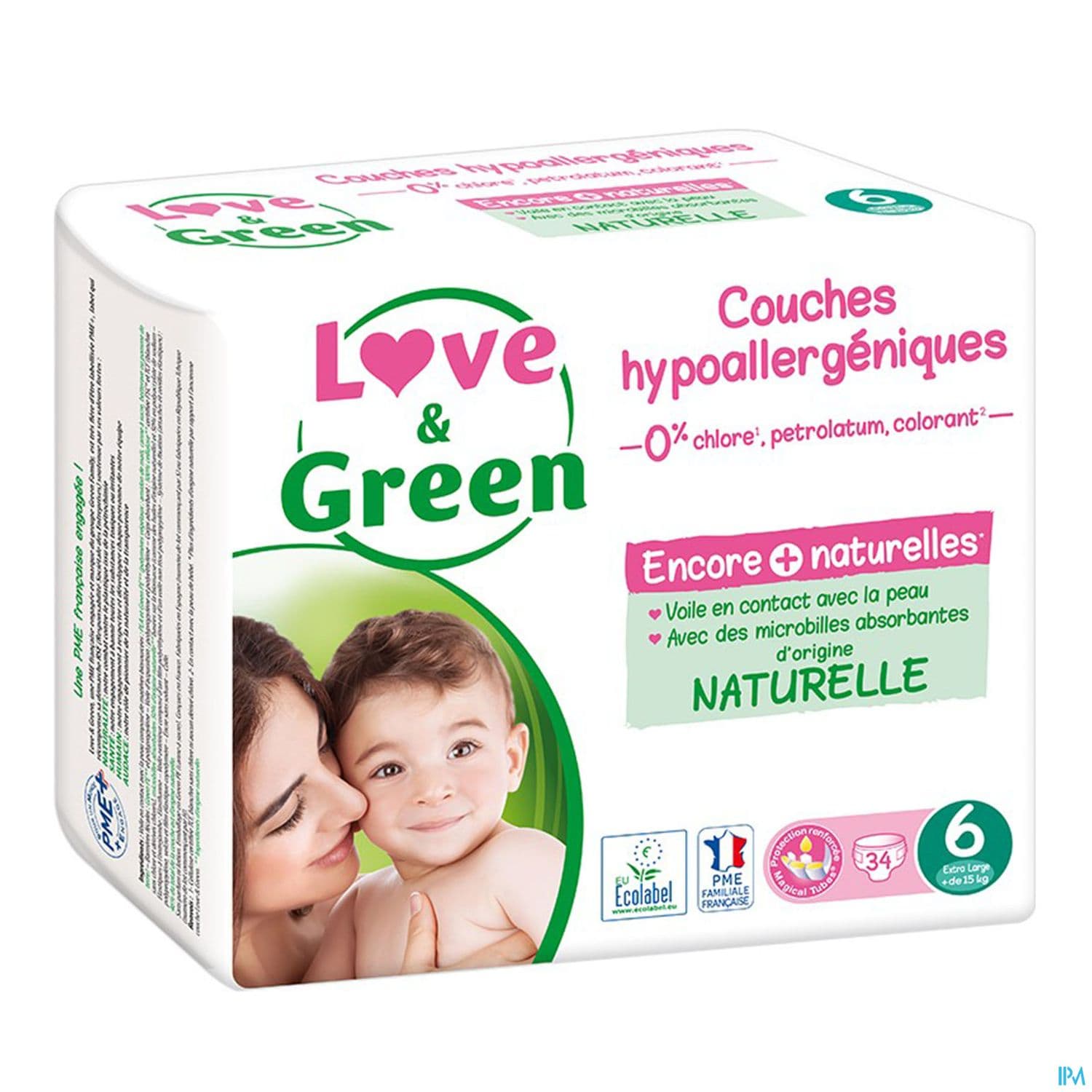 Love Green Couche Certifiee Ecolabel Et Hypoallergenique T6 X34