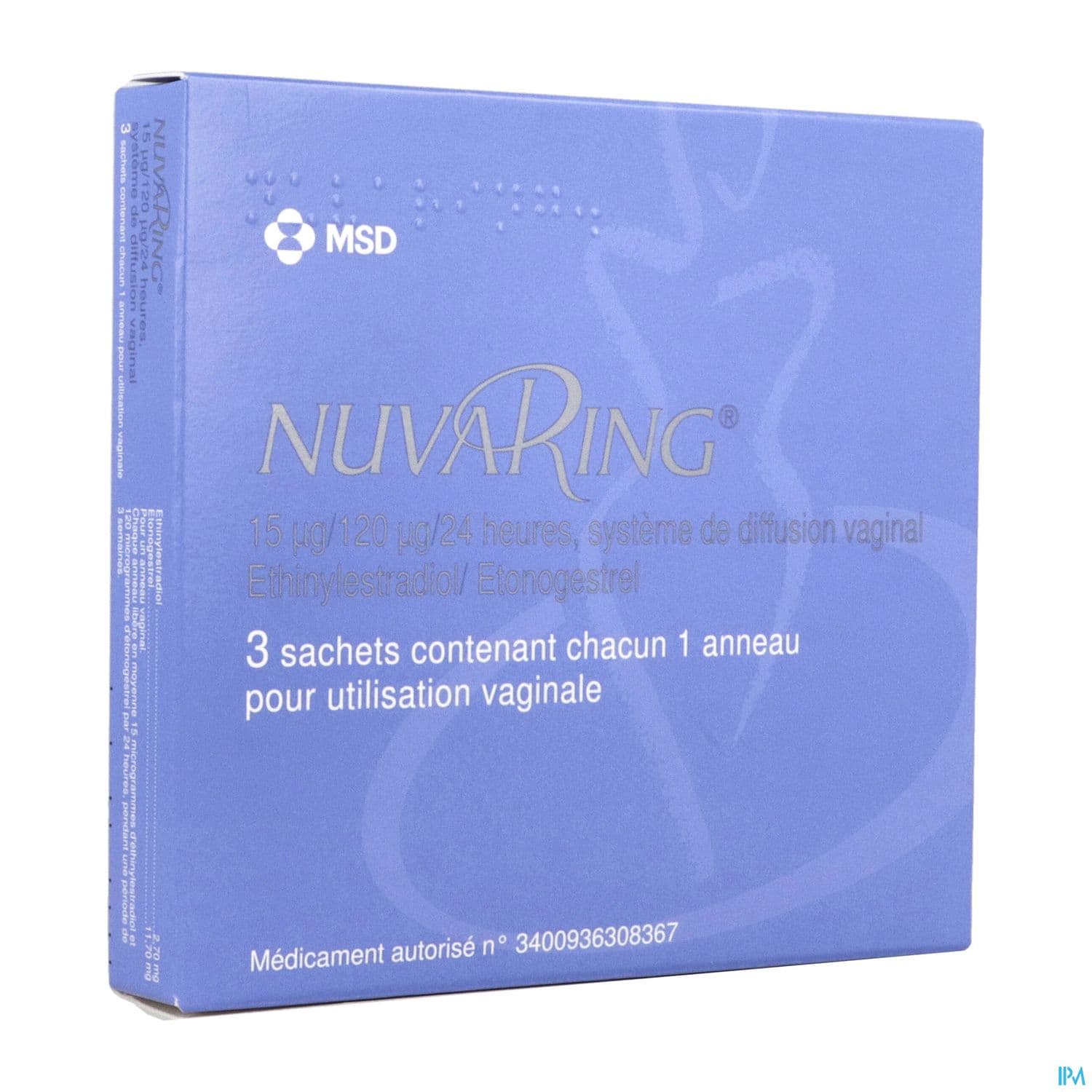 Nuvaring 15mcg/120mcg/24h Systeme De Diffusion Vaginal 3