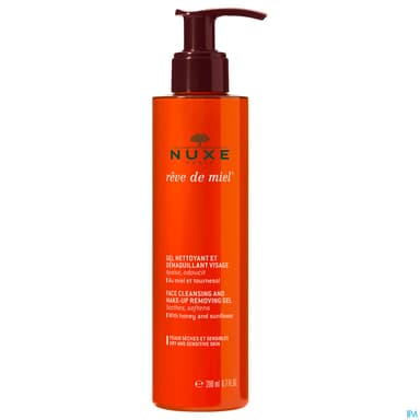 Nuxe Reve De Miel Gel Nettoyant Et Demaquillant Visage Peaux Seches Et Sensibles 200ml