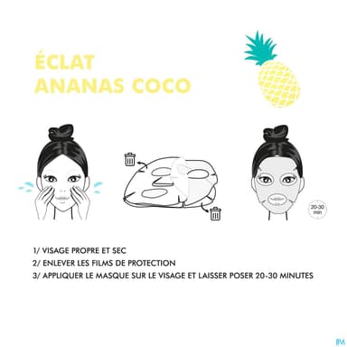 Inuwet Masque Visage Fruit Collection Hydratation Ananas Coco 30ml