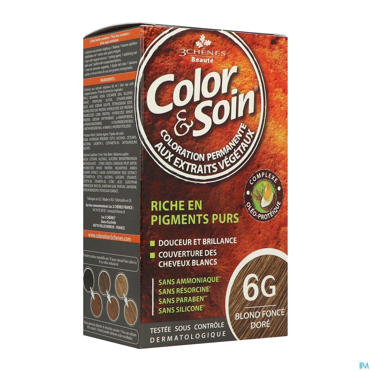3 CHENES COLOR/SOIN BL FONC DORE6G