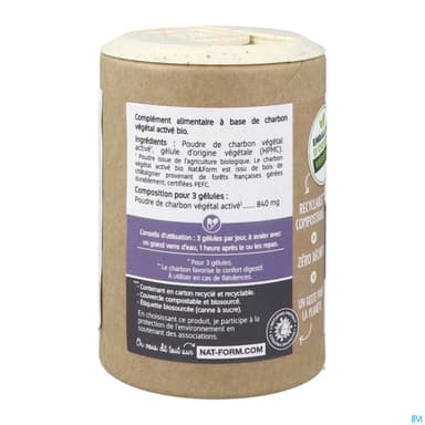 Nat Et Form Ecoresponsable Charbon Vegetal Bio Gelule Vegetale 90