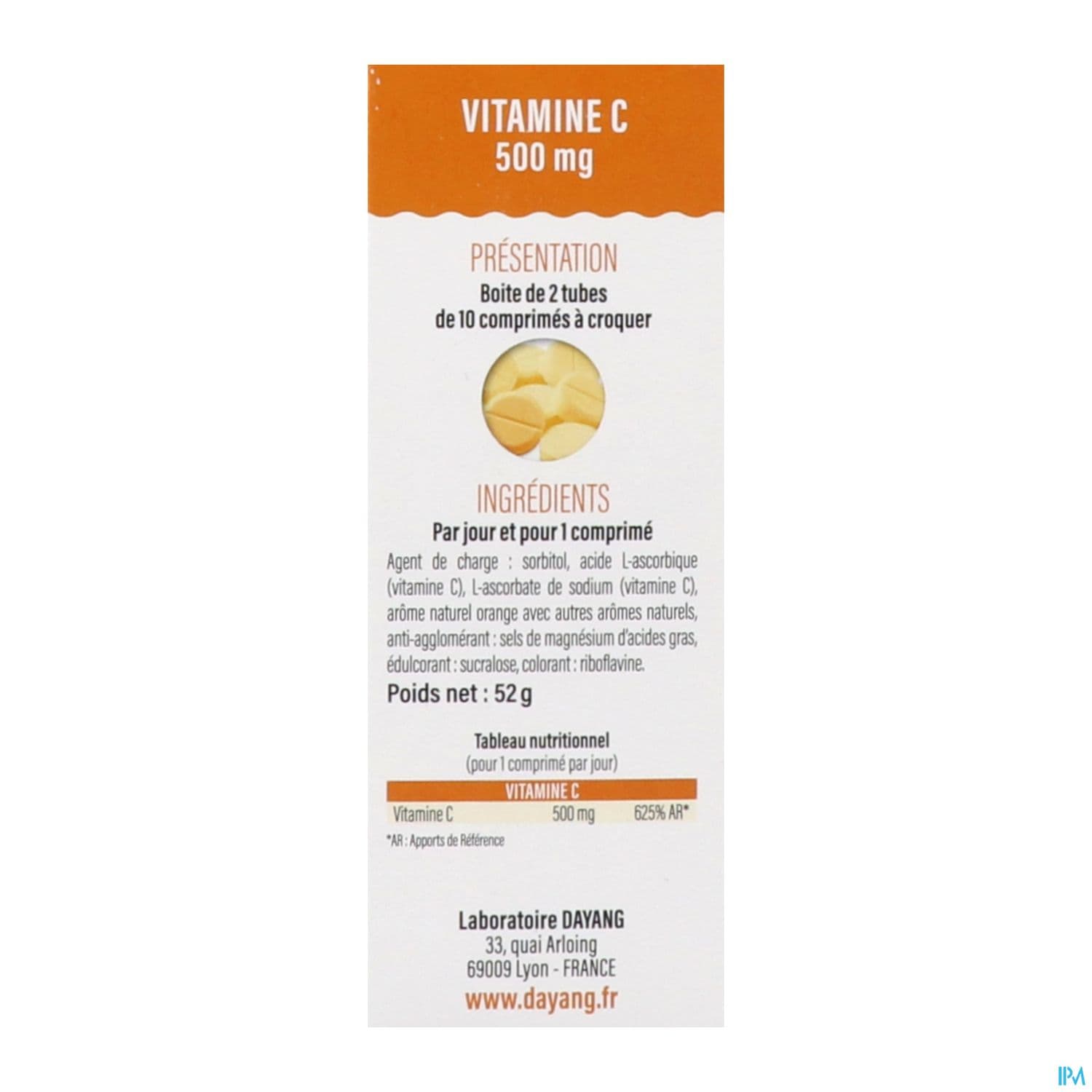DAYANG VITAMINE C 500MG CPR 20