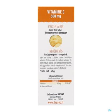 DAYANG VITAMINE C 500MG CPR 20