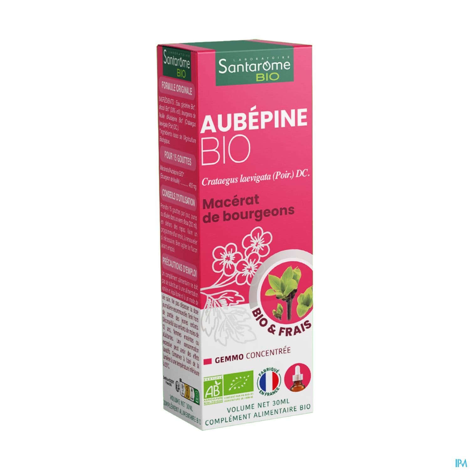 Santarome Bio Complexe Bourgeon Aubepine U53 30ml — Pharmacie du Pilori