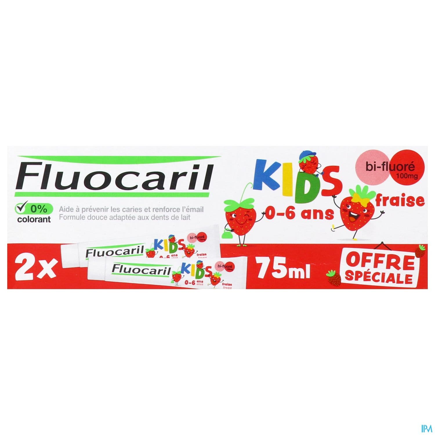 FLUOCARIL KIDS GEL FRAISE 75MLX2