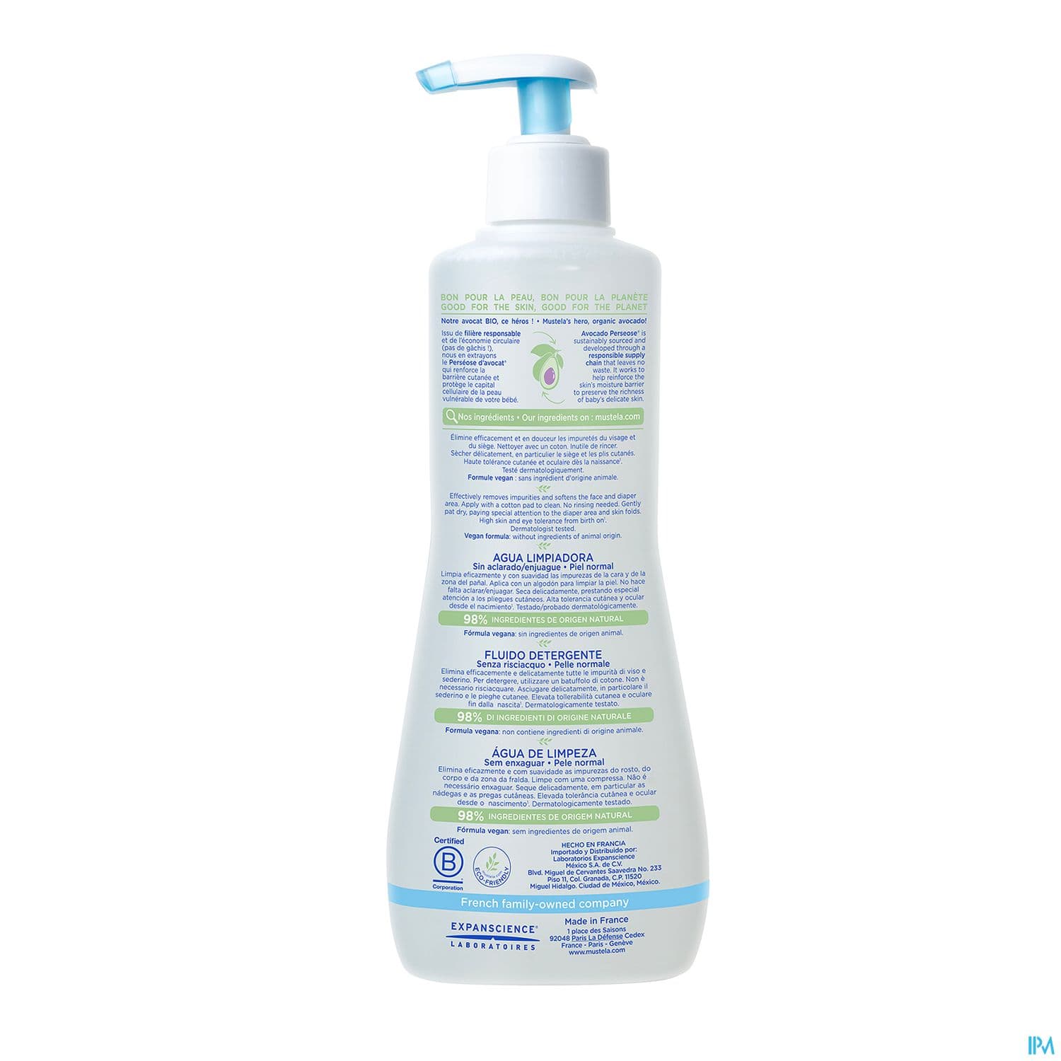 MUSTELA BB EAU NETT S/RINC PN500ML