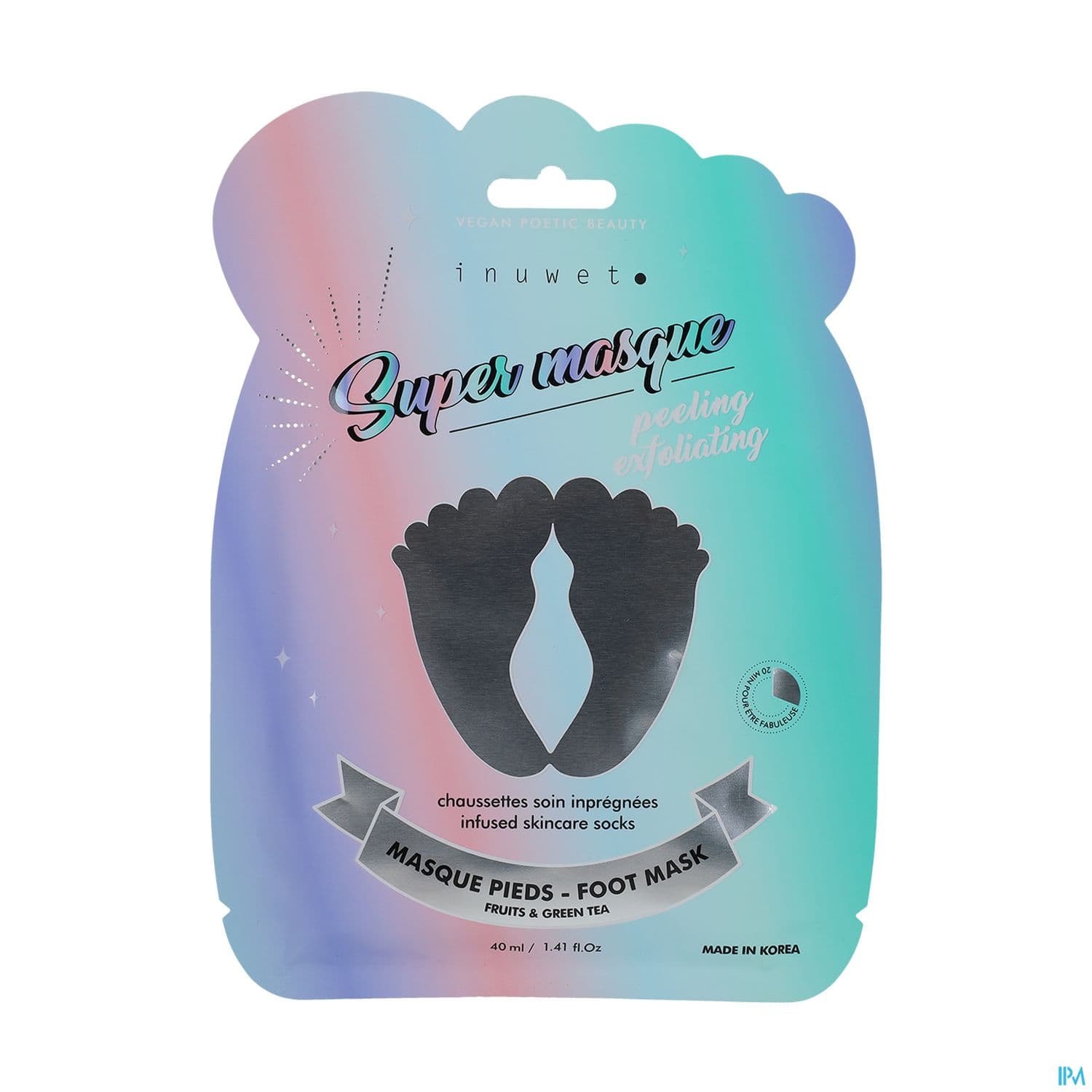 Inuwet Masque Chaussettes Exfoliantes Pieds