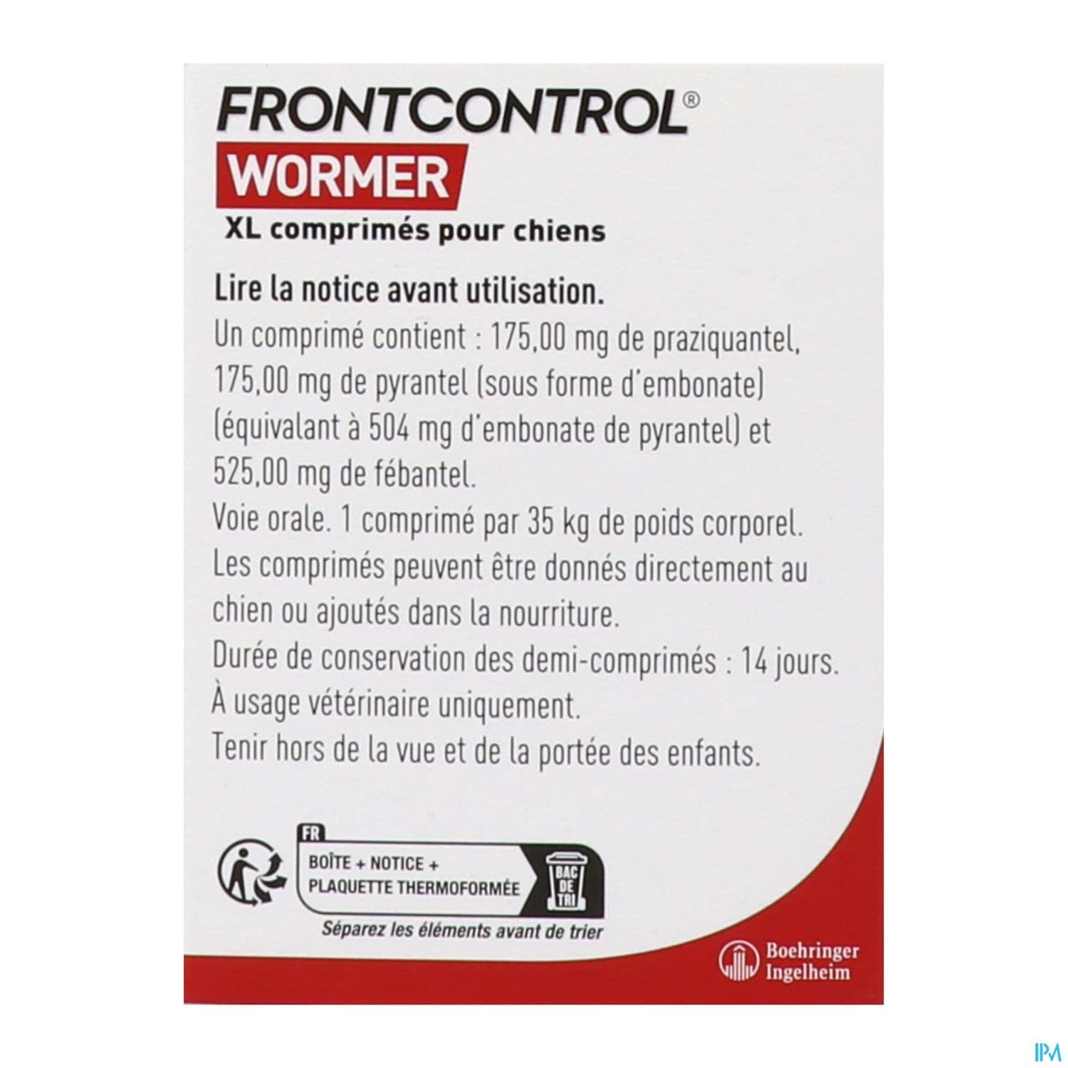 FRONTCONTROL VERMIF CHIEN XL CPR 2