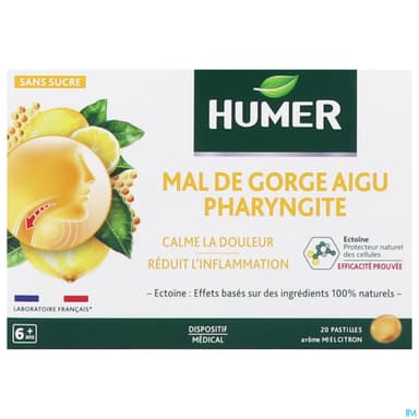 HUMER PHARYNGITE MIEL/CITR PAST 20